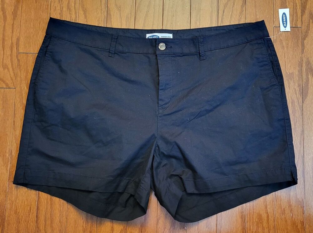 NWT Old Navy Everyday Women Plus Size 22W Black Bermuda Shorts Lightweight